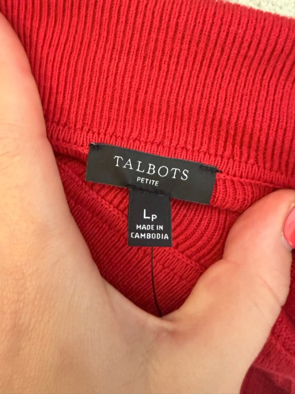 Talbots Red Ribbed Turtleneck Sweater - Picture 3 of 5